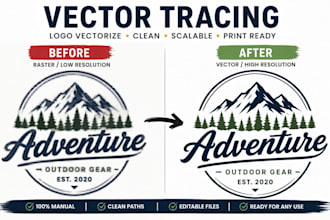 vectorize logo, vector trace, redraw image to vector file, ai to vector file