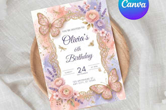 design birthday invitation, birthday flyer and greeting card