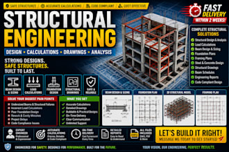 provide structural design calculations foundation plans and beam analysis