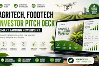 do agritech, foodtech investor pitch deck, smart farming powerpoint