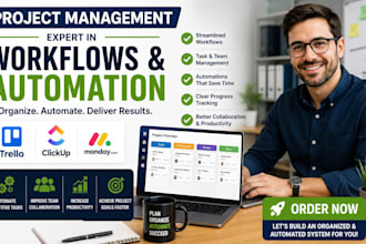 do project management for trello clickup monday com workflows and automation