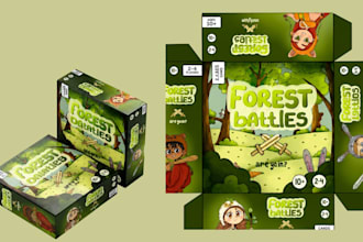 design printable card game box, board game box design 3d mockup packaging layout