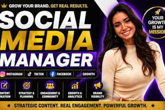 be your social media marketing manager, social media manger and content creator