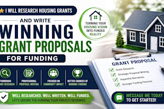 research housing grants and write winning grant proposals for funding
