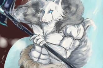 create a furry fantasy rpg character illustration