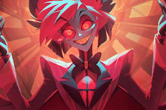 draw you as hazbin hotel character