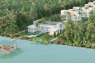 remodel tropical villa exterior, real estate property, rooftop garden, pool shed