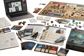 design tabletop game rulebook layouts, card game manuals, play guides tabletop