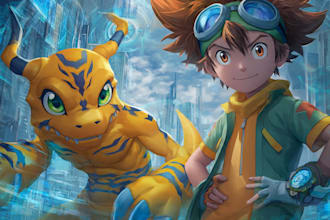 draw you as a digimon tamer or your digimon favorite
