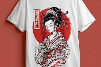japanese t shirt illustration