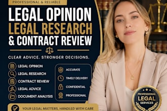 write legal opinion, legal research, legal advice for crypto and contract review