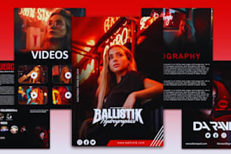 design celebrity, music, actor and podcast epk, speaker kit, one sheet, flyer