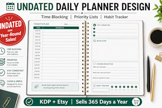 design undated daily planner for KDP