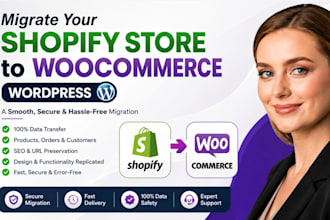 migrate shopify to woocommerce wordpress website, woocommerce with elementor pro
