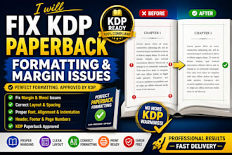 fix KDP paperback formatting and margin issues