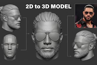 convert 2d image to3d character model 3d head sculpt picture to 3d printable stl