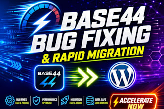 base44 bug fixing base44 migration to wordpress wordpress to base44 optimization