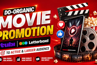 do organic movie promotion, tubi, letterboxd to active and larger audience