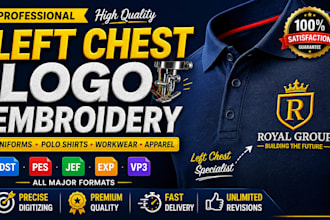 do embroidery digitizing, logo digitizing, files dst for embroidery machines