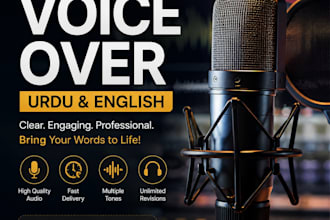 do professional urdu and english voice