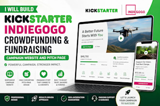 build kickstarter crowdfunding and fundraising campaign website or pitch page