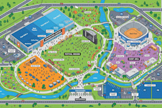 create event map, festival map, venue map and convention map