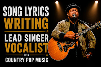 do song lyrics writing and be male lead singer vocalist for country pop music