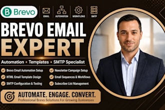setup brevo email marketing automation workflow HTML email template and SMTP