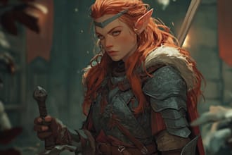 create original fantasy character concept art and design