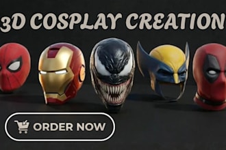 sculpt 3d print and paint custom 3d cosplay 3d mask design 3d helmet 3d armor
