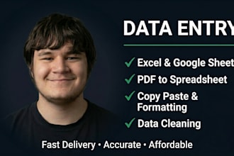 do data entry, copy paste, PDF conversion, and excel formatting