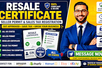 get resale certificate seller permit and sales tax permit, sales tax exemption