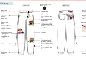 do fashion tech pack, technical flat sketch and apparel spec sheet manufacturer