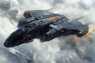 drawing sci fi spaceship design