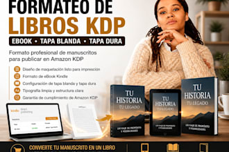 edita, formatea y publica tu libro en amazon kindle KDP book publishing