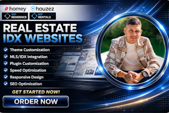 build real estate idx website using houzez, homey, wp residence, wp rentals