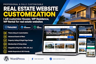 customize houzez, wp residence, wp rental for real estate websites