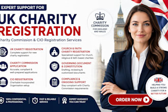 assist with UK charity registration charity commission and cio registration