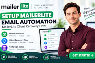 setup mailerlite email automation mailerlite client recovery flow landing page