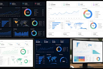 create an interactive power bi, tableau, kpi excel dashboard and crm spreadsheet