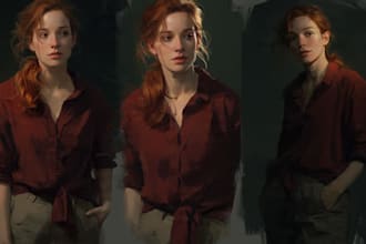draw realistic character, portrait, illustration