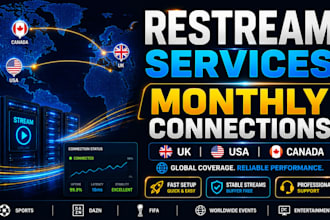 offer best restream services, uk, US, eu, can, worldwide channels with quality4k