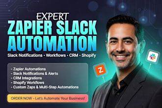 zapier slack automation expert slack notifications zapier workflows CRM shopify