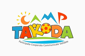 make wordmark text logo for summer camp for kids with adhd