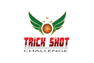 design trick shot challenge basketball club logo
