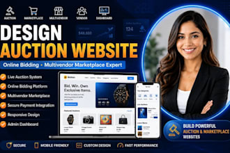 design auction website  online bidding website multivendor marketplace website