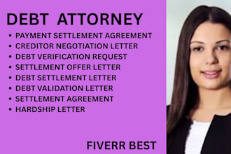 be your debt lawyer for debt settlement, debt relief and creditor disputes