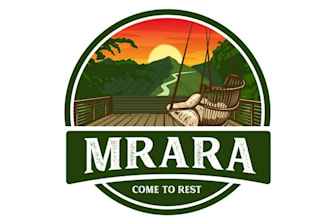 design colorful green forest resort logo for you