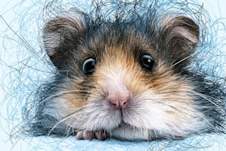 draw your pet portrait in scribble art portrait style