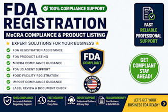 do fda registration, mocra compliance and fda product listing